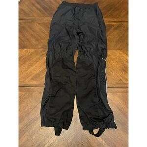 Harley-Davidson Mens Black Nylon Rain Pants Reflective Piping Size Medium